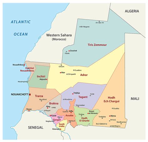 mauritania capital map.